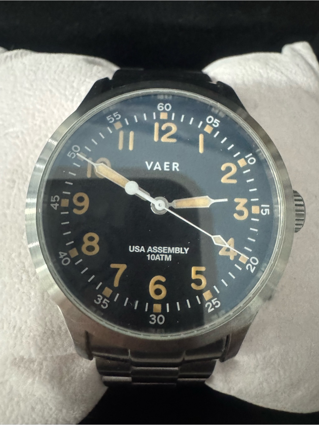 #123 Vaer Men's Black Dial Stainless Steel Watch - Black/Gold Accents